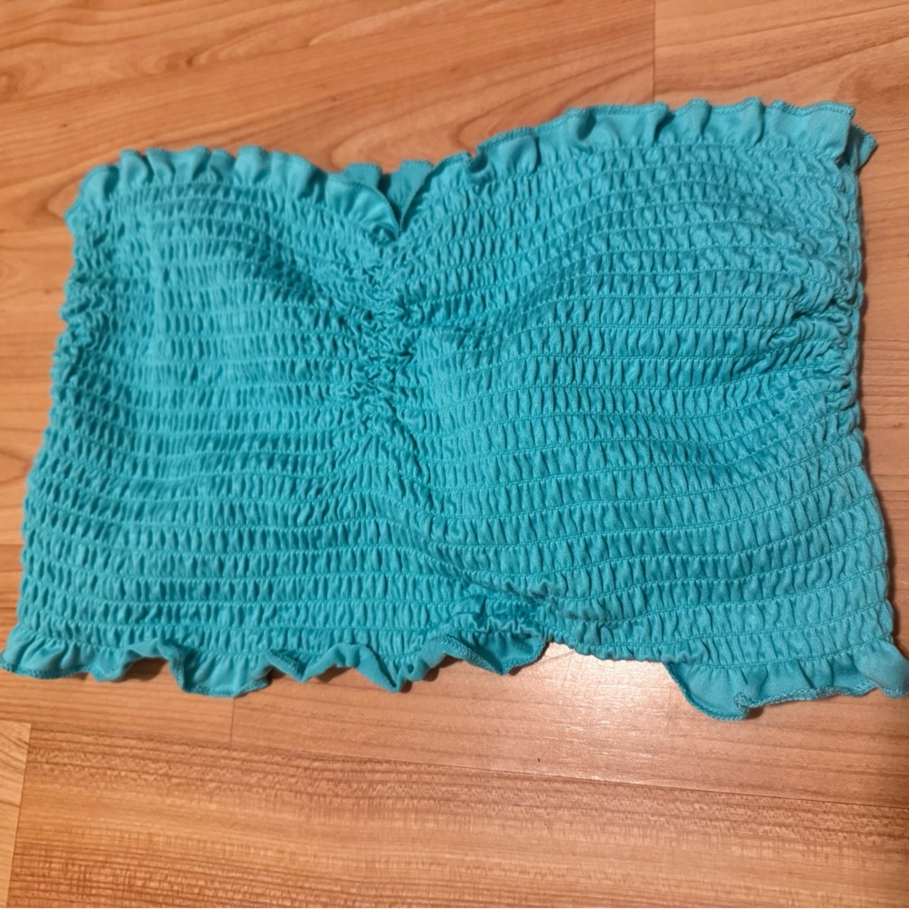 Rue21 Teal Smocked Tube Top Bandeau
